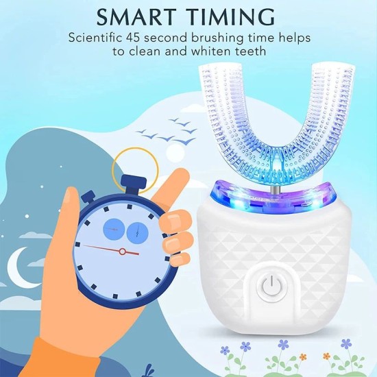 Wireless Charging U-shaped Adult Electric Toothbrush Ultrasonic Toothbrush With Silicone Waterproof Vibration Sonic Toothbrush